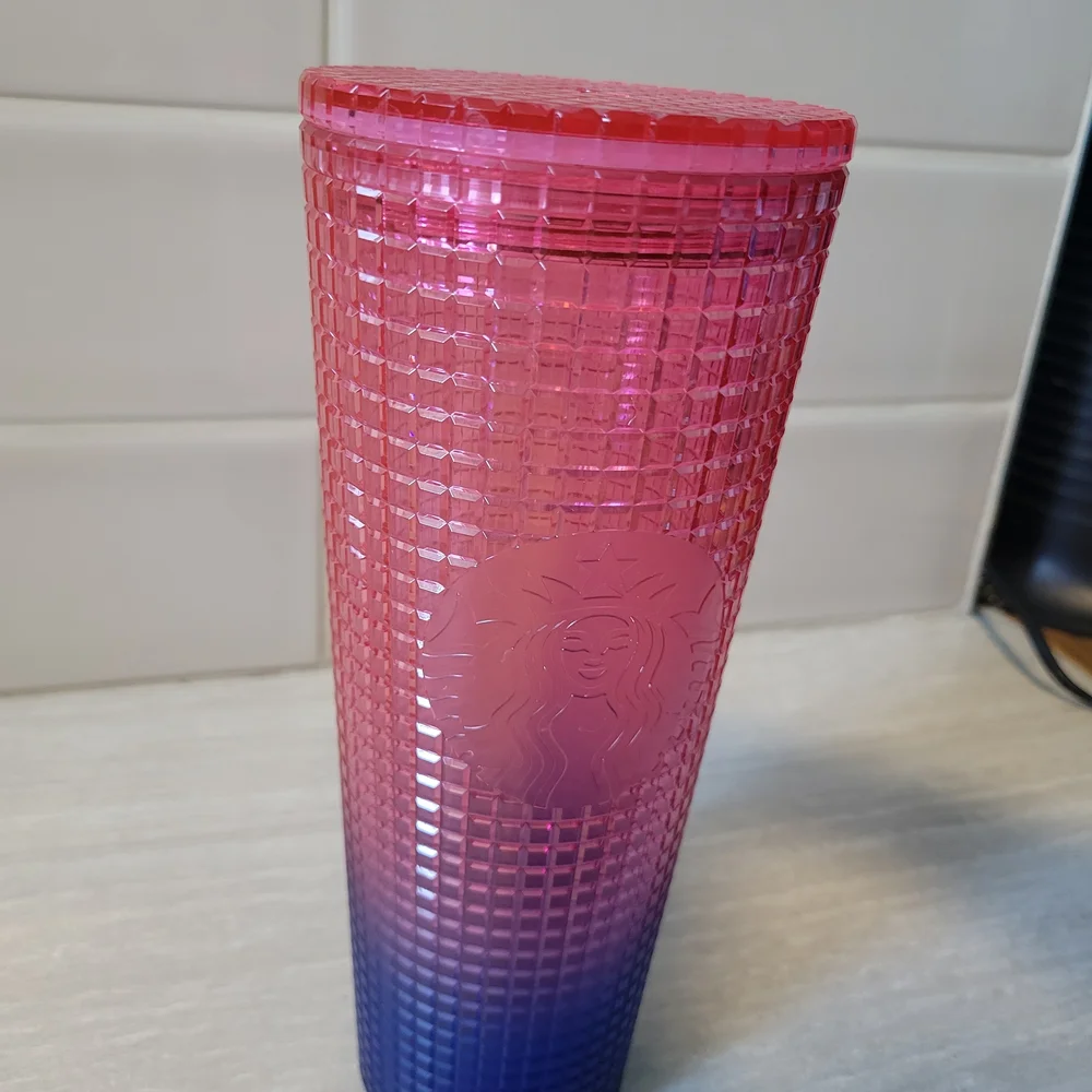 Starbucks Pink and Blue Ombre Tumbler 24 OZ - Picture 2 of 2